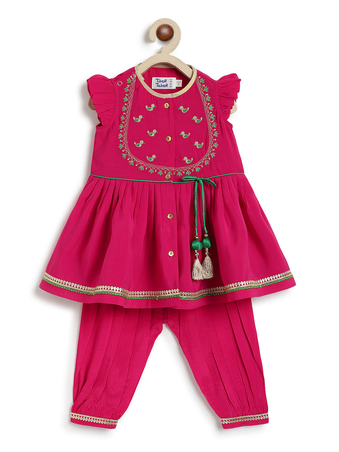 Meera Angrakha Set- Pink