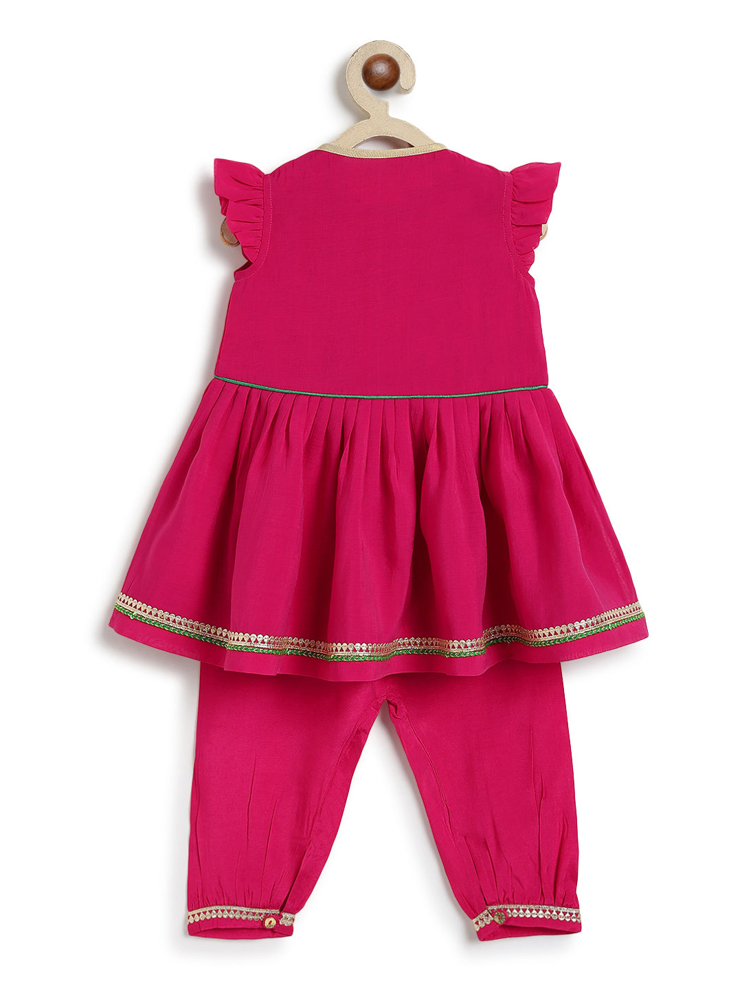 Meera Angrakha Set- Pink