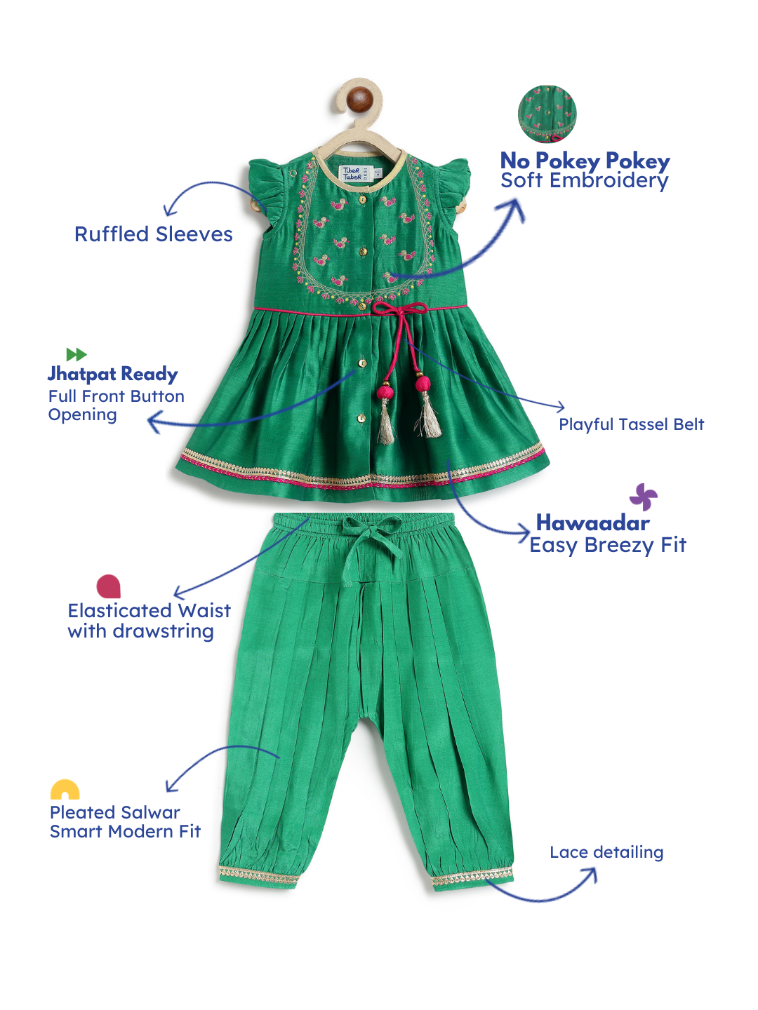 Meera Angrakha Set- Green