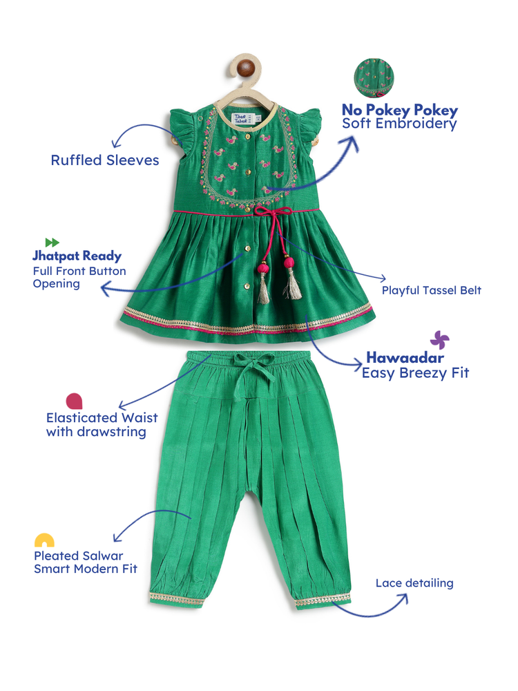 Meera Angrakha Set- Green