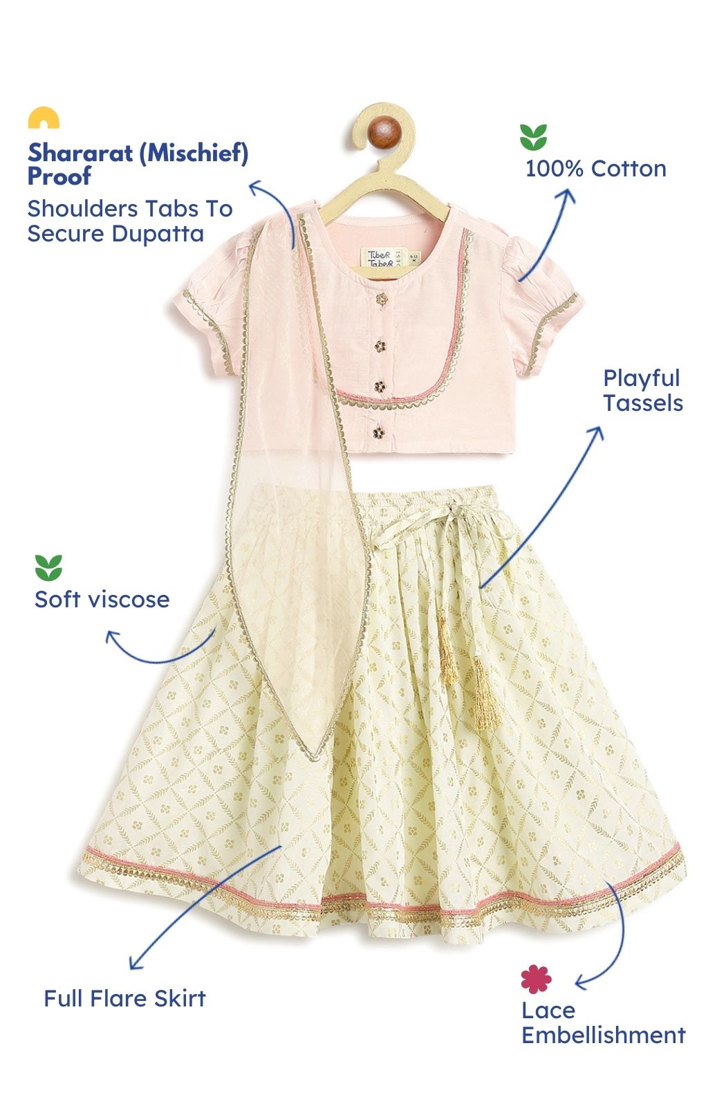 Swarn Jaal Lehenga Set - Pink