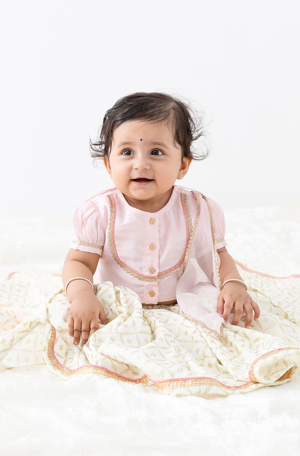 Swarn Jaal Lehenga Set - Pink