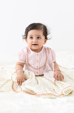 Swarn Jaal Lehenga Set - Pink