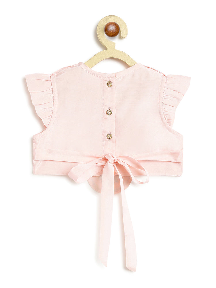 Krishna Charan Lehenga Set - Pink