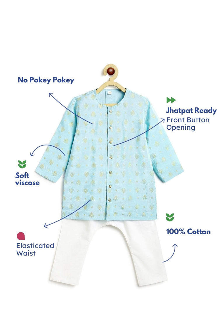 Morpankh Kurta Set for Baby Boys - Blue