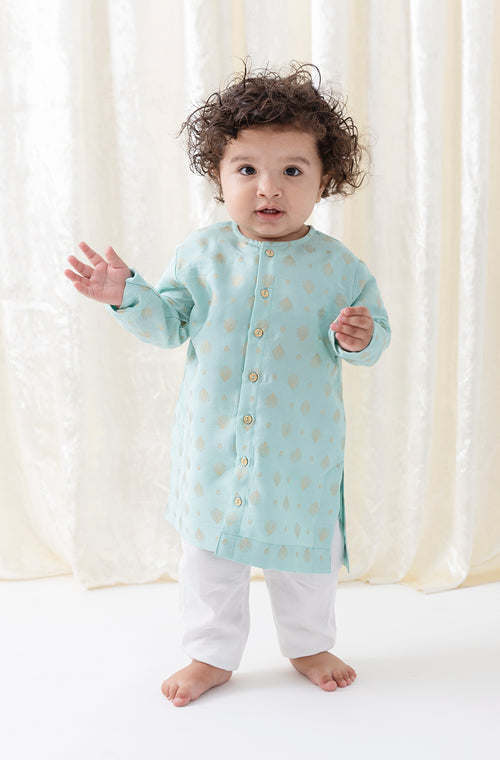 Morpankh Kurta Set for Baby Boys - Blue