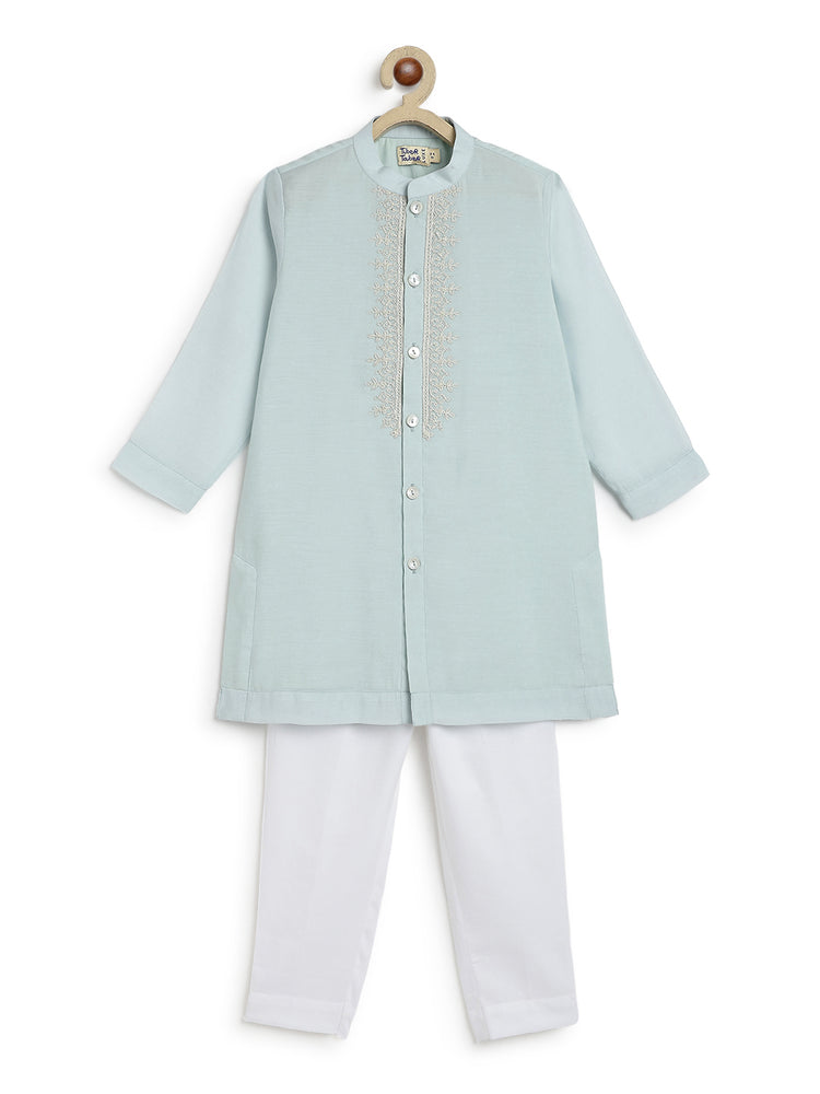 Noorza Kurta Pyjama Set-Blue