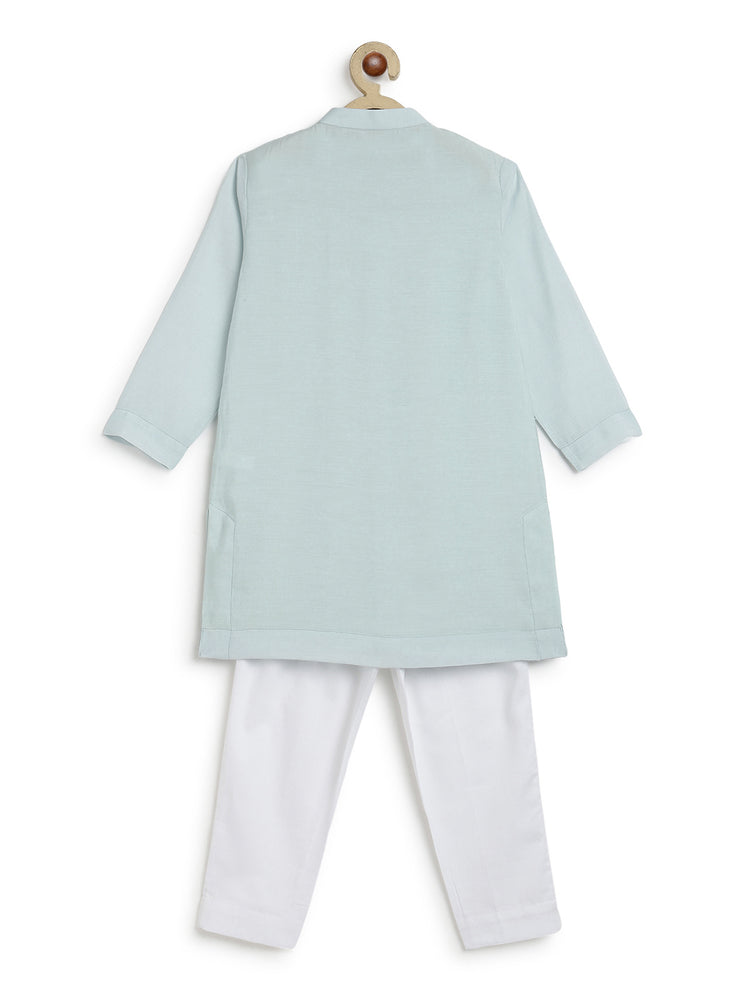 Noorza Kurta Pyjama Set-Blue