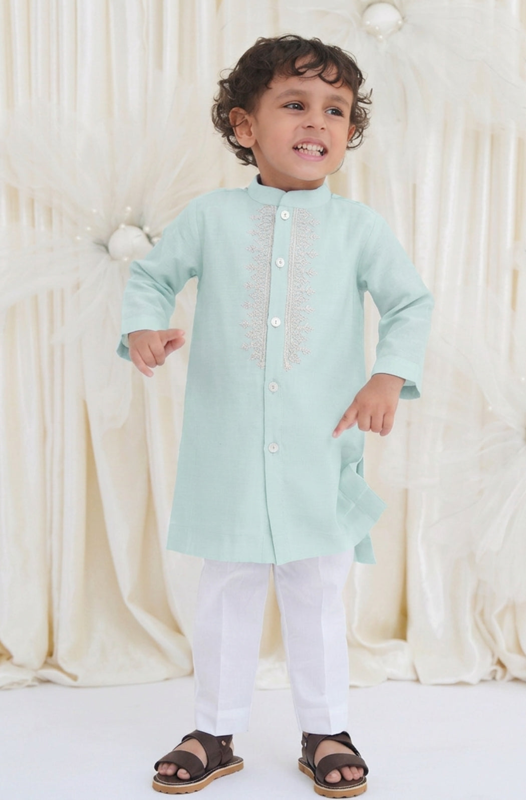 Noorza Kurta Pyjama Set-Blue