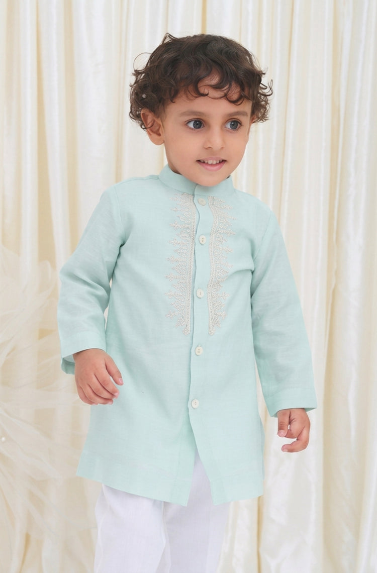 Noorza Kurta Pyjama Set-Blue
