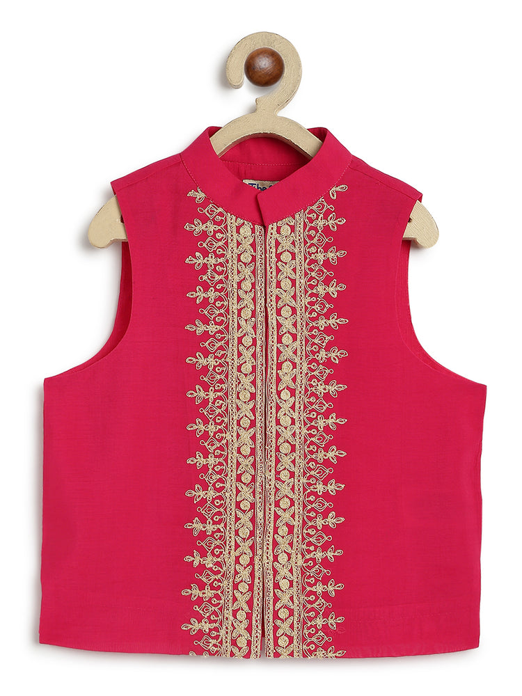 Shahi Virasat 3 Pcs Bundi Set-Pink