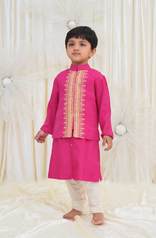 Shahi Virasat 3 Pcs Bundi Set-Pink