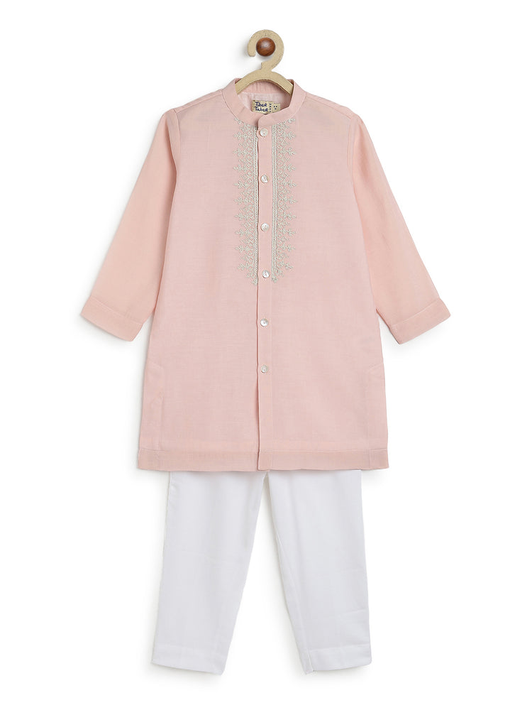 Noorza Kurta Pyjama Set-Pink