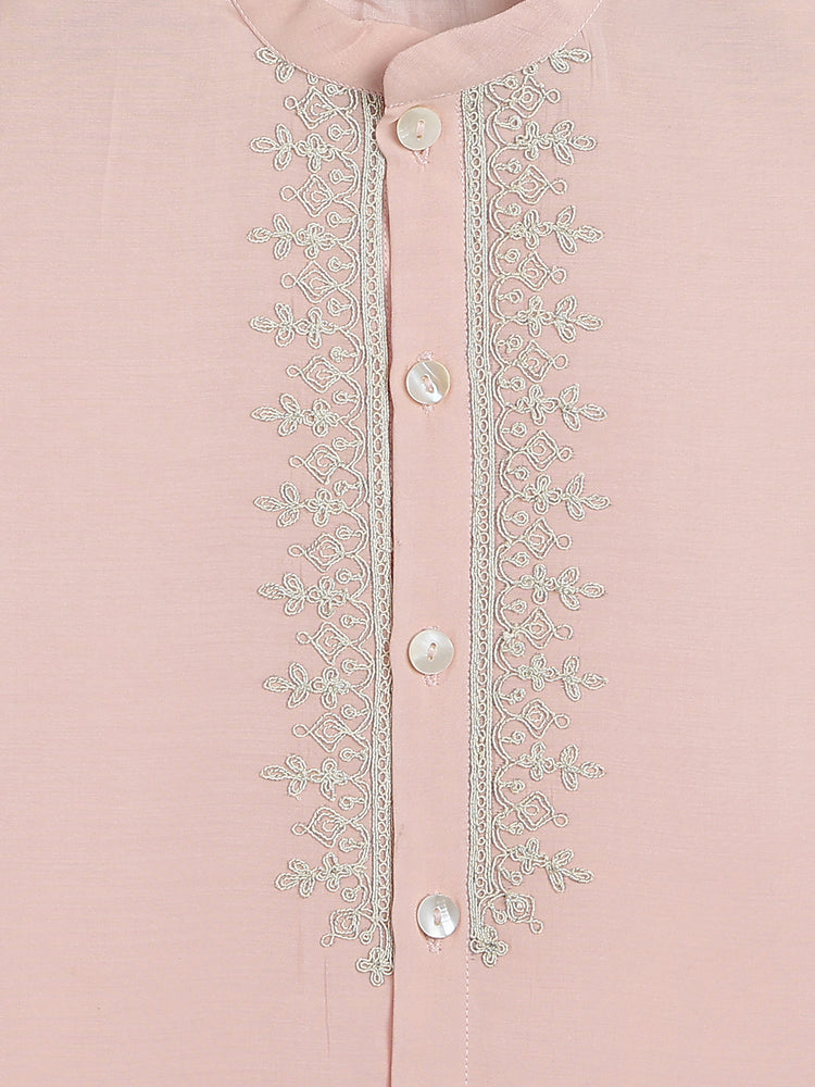 Noorza Kurta Pyjama Set-Pink