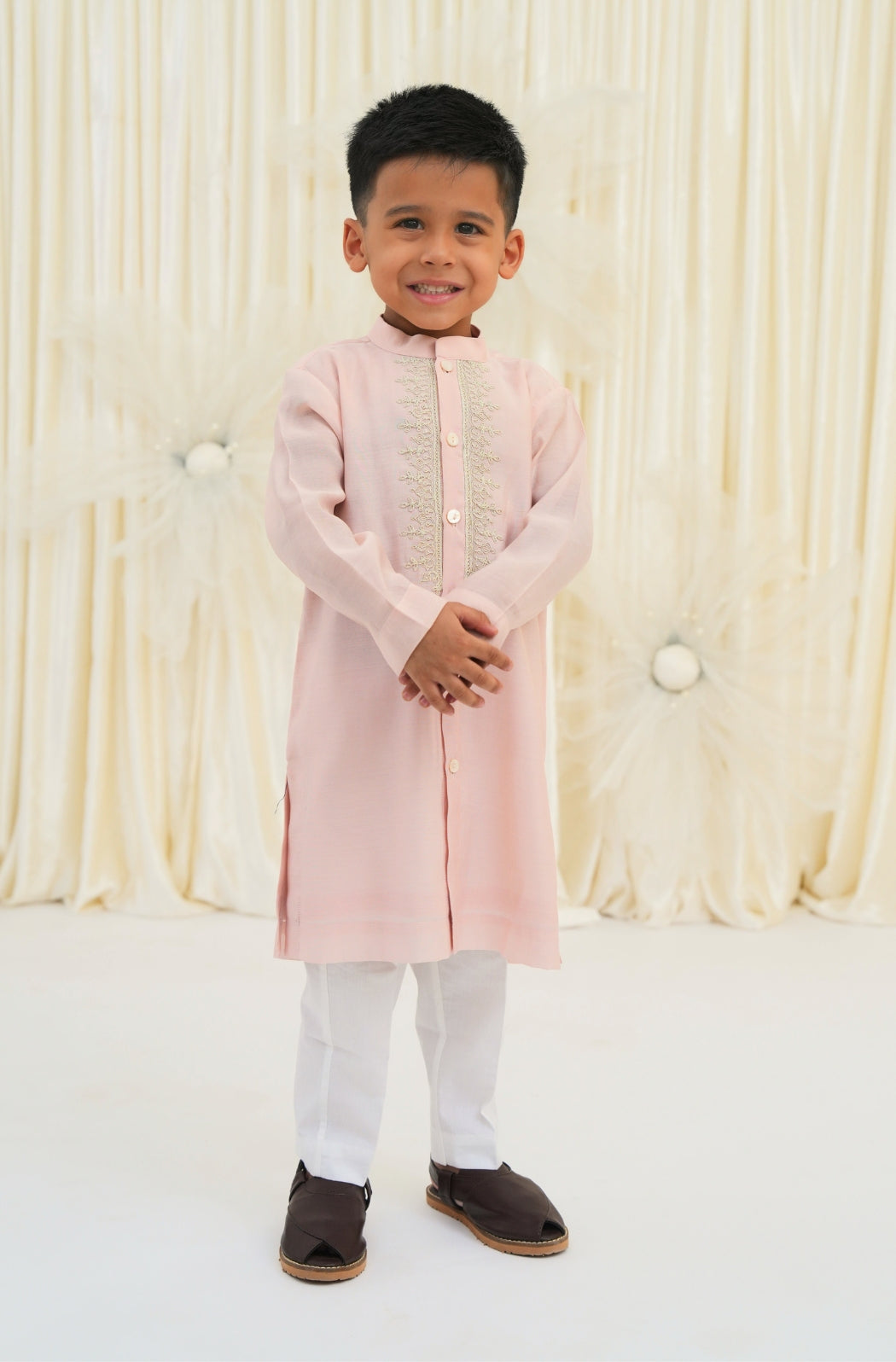 Noorza Kurta Pyjama Set-Pink