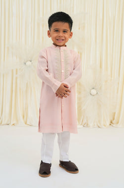 Noorza Kurta Pyjama Set-Pink
