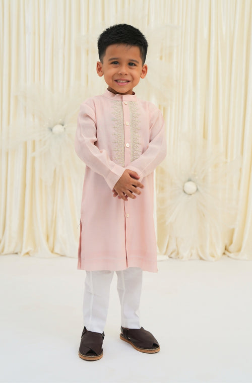 Noorza Kurta Pyjama Set-Pink