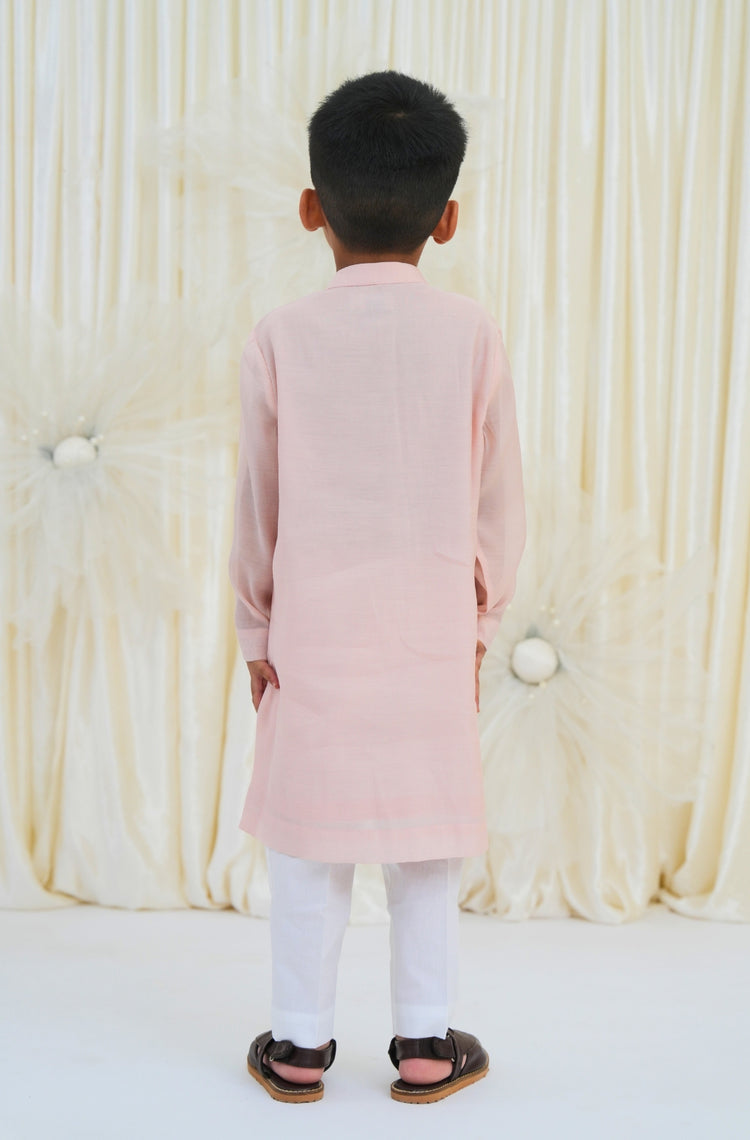 Noorza Kurta Pyjama Set-Pink
