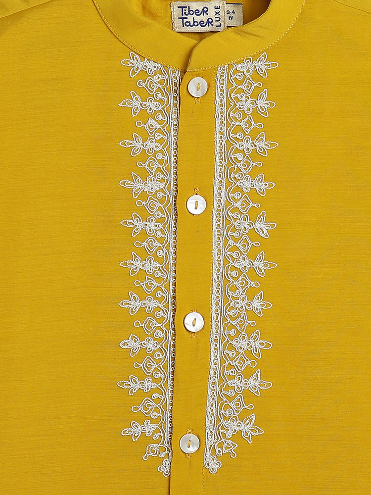 Noorza Kurta Pyjama Set-Yellow