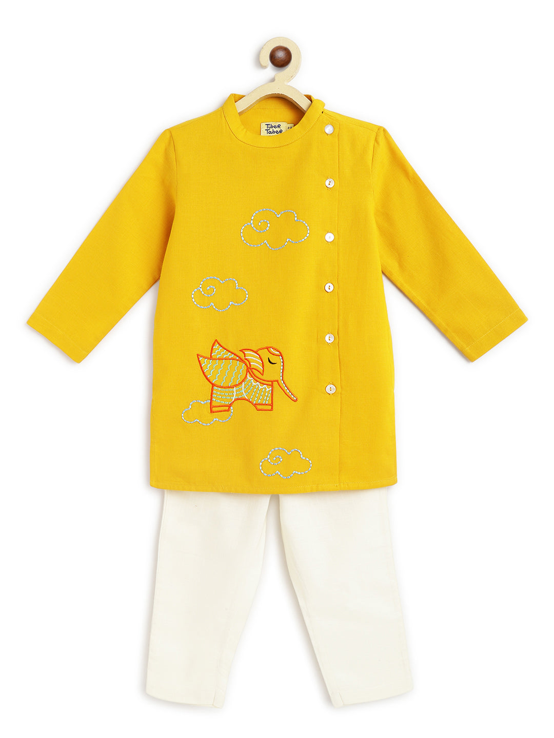 Udta Haathi Kurta Pyjama Set - Yellow