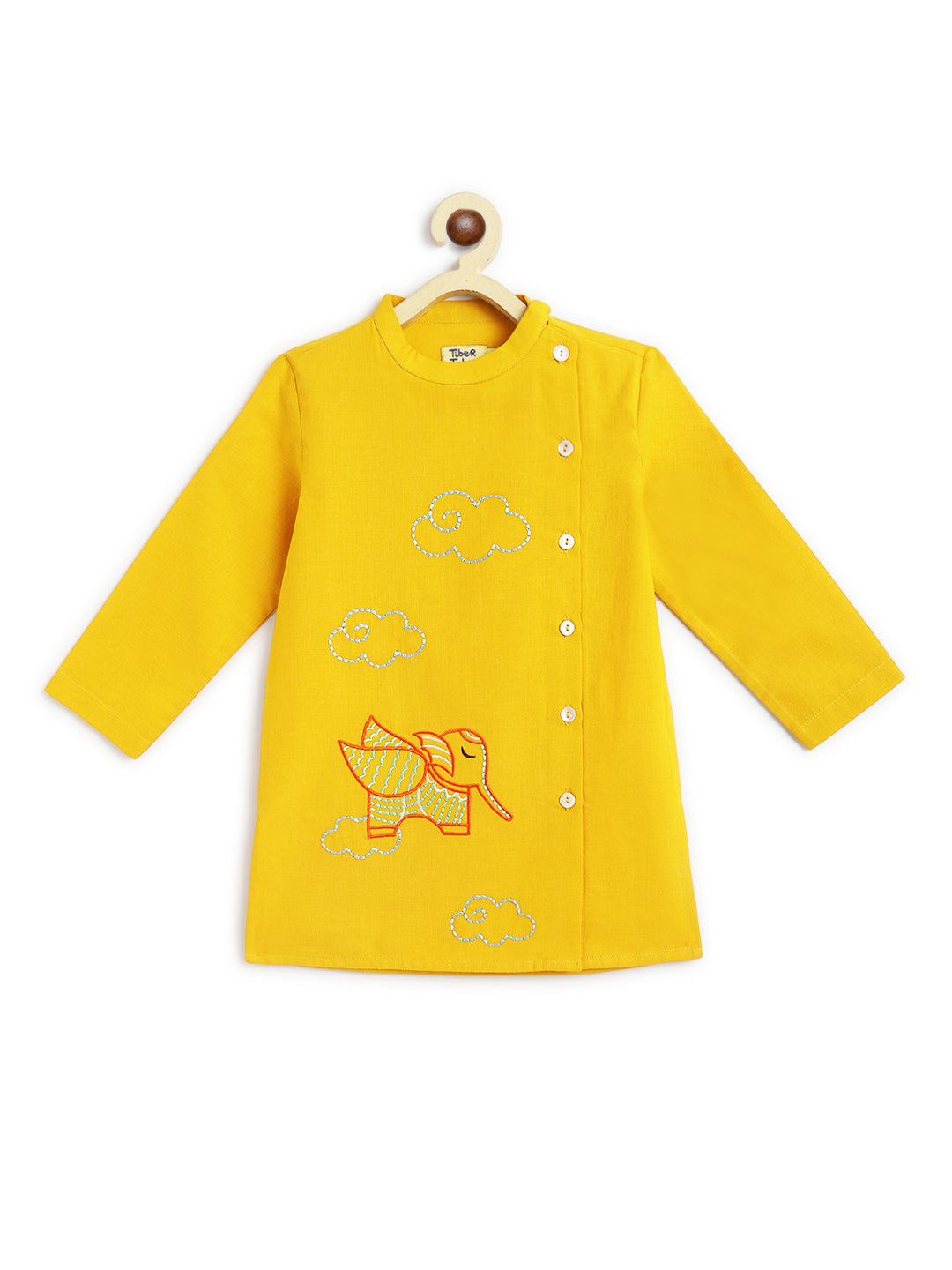 Udta Haathi Kurta Pyjama Set - Yellow