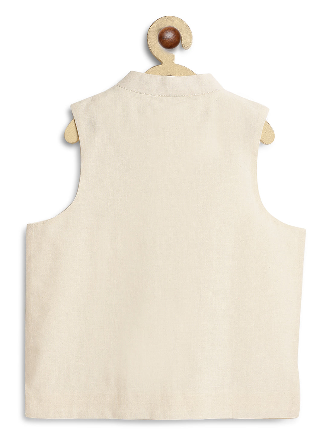 Shahi Embroidered Waistcoat- Cream