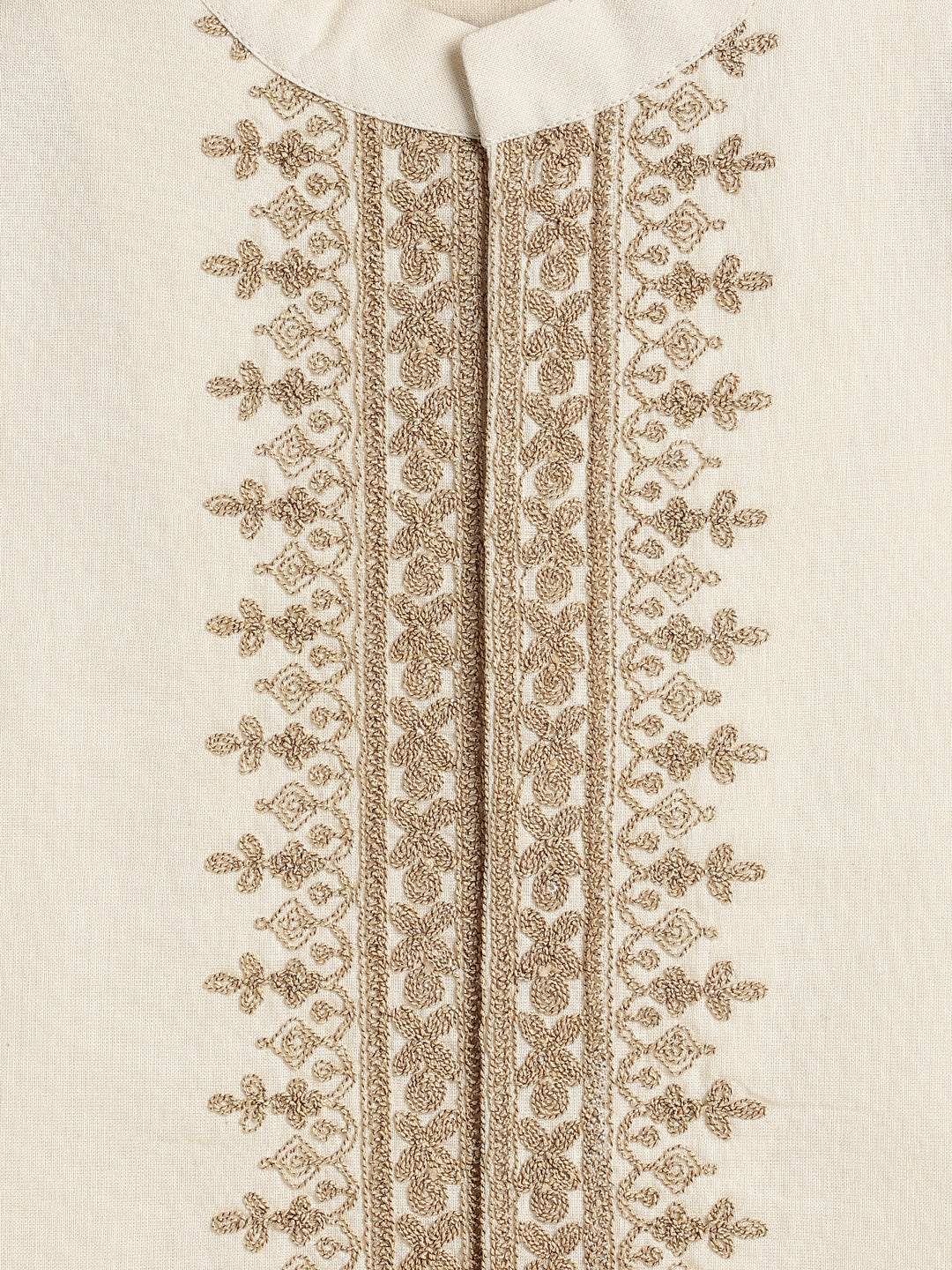 Shahi Embroidered Waistcoat- Cream