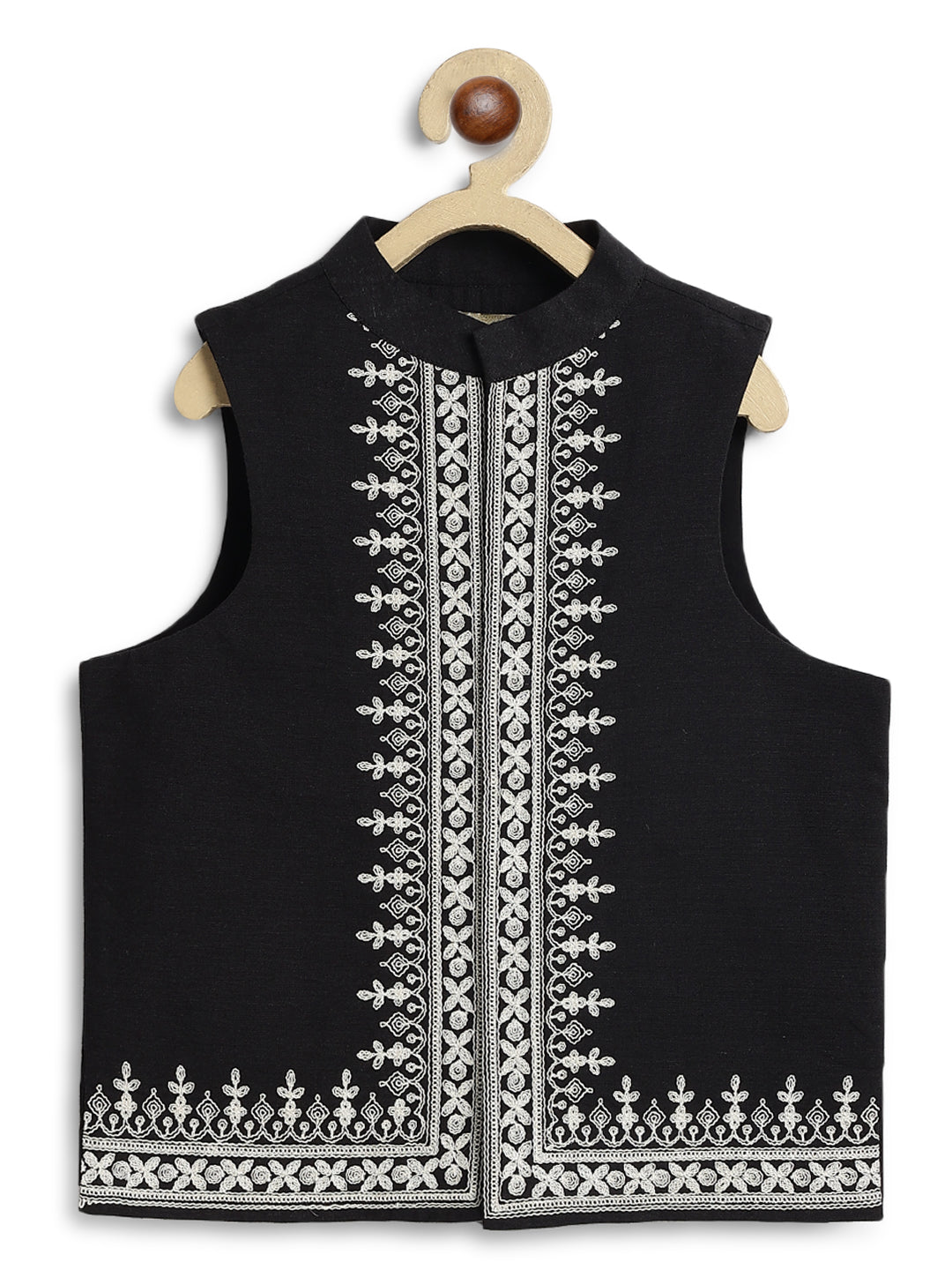 Shahi Embroidered Waistcoat - Black