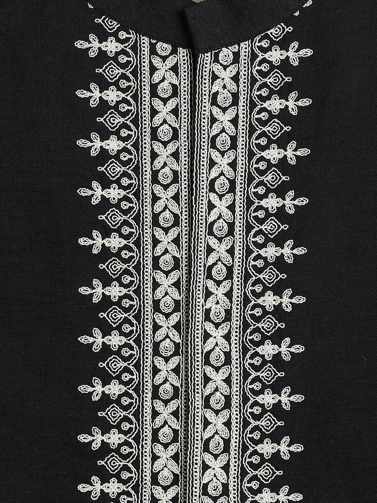 Shahi Embroidered Waistcoat - Black