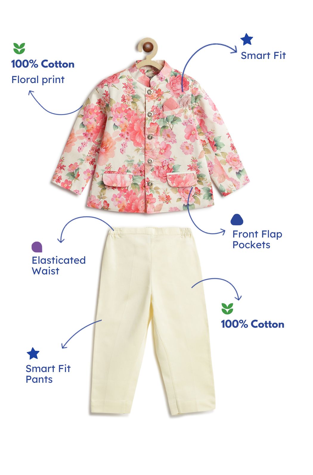 La Vie En Rose Bandhgala Set