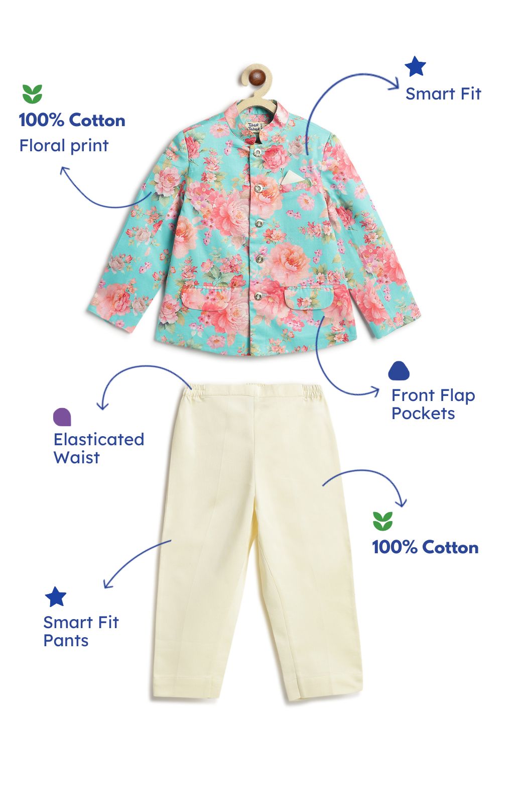 La Vie En Rose Bandhgala Set