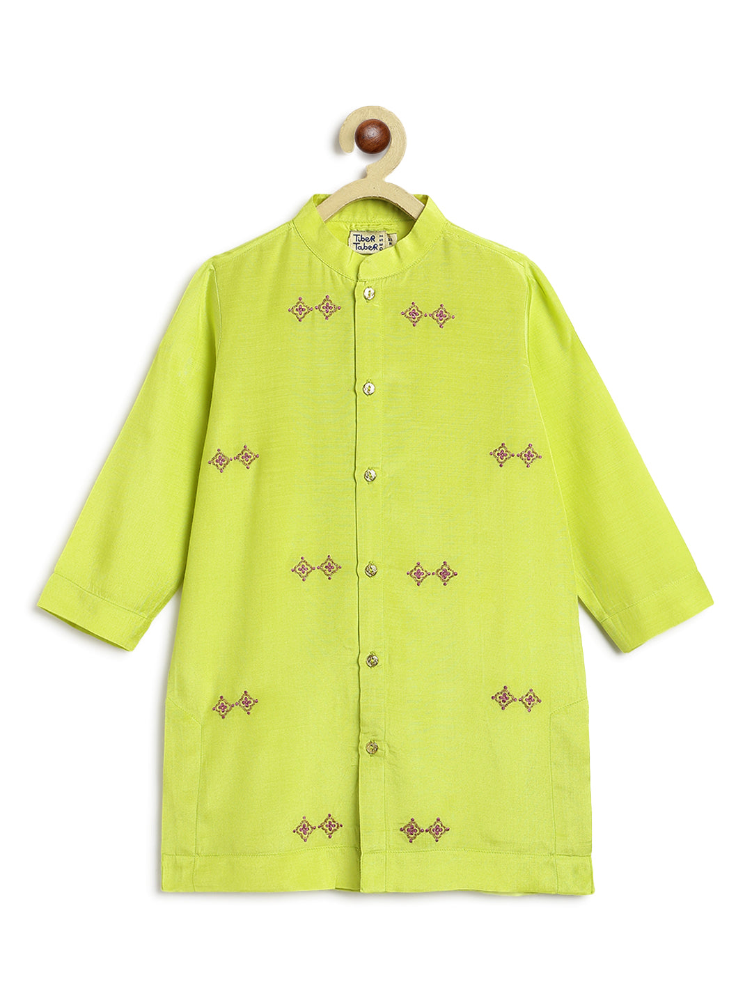Patang Buta Kurta Set For Boys - Green