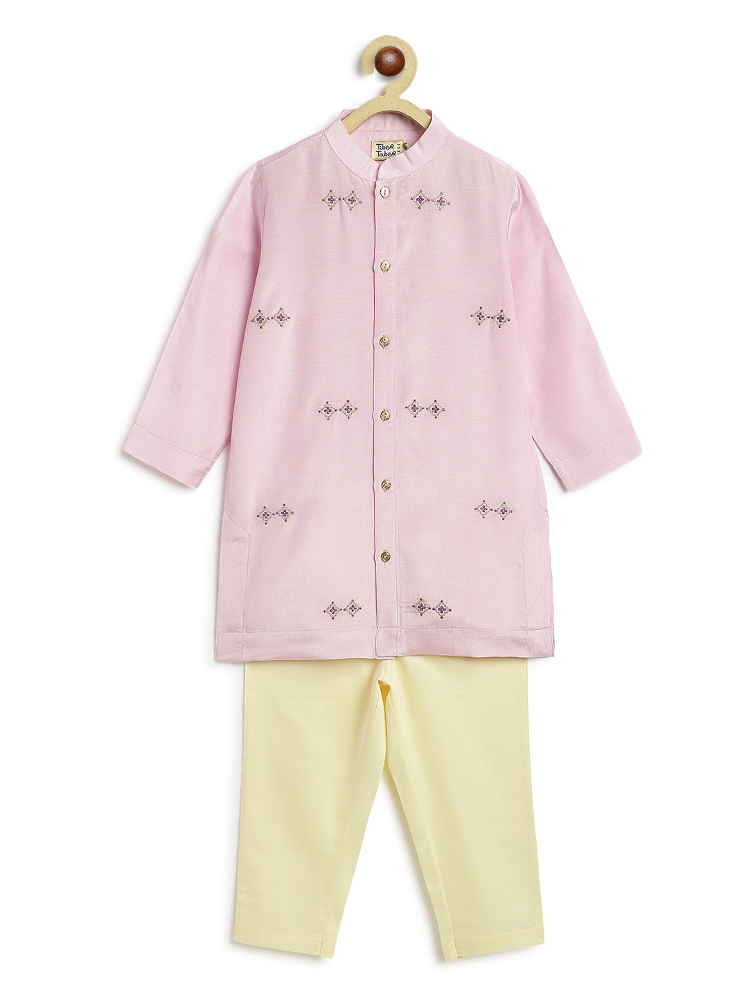 Patang Buta Kurta Set For Boys - Purple