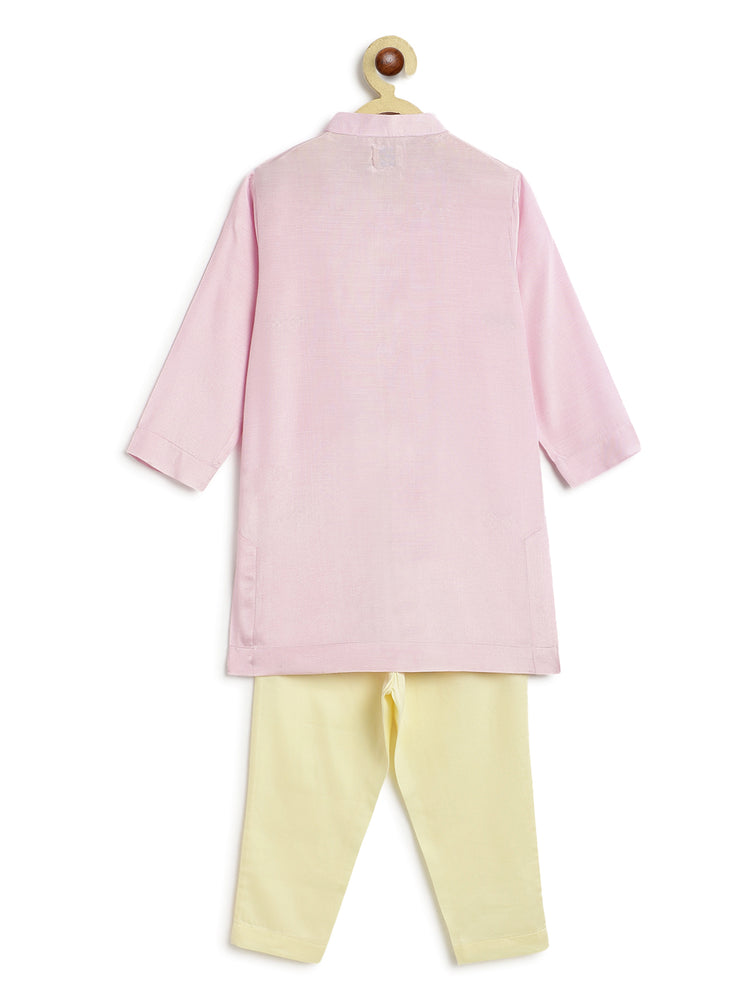 Patang Buta Kurta Set For Boys - Purple