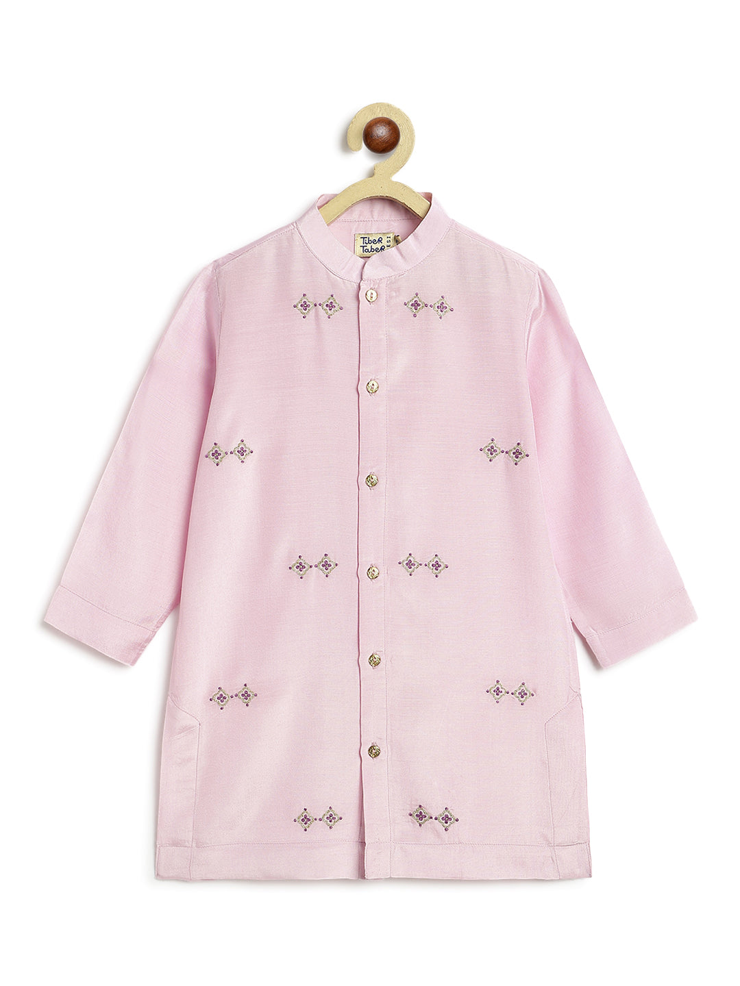 Patang Buta Kurta Set For Boys - Purple