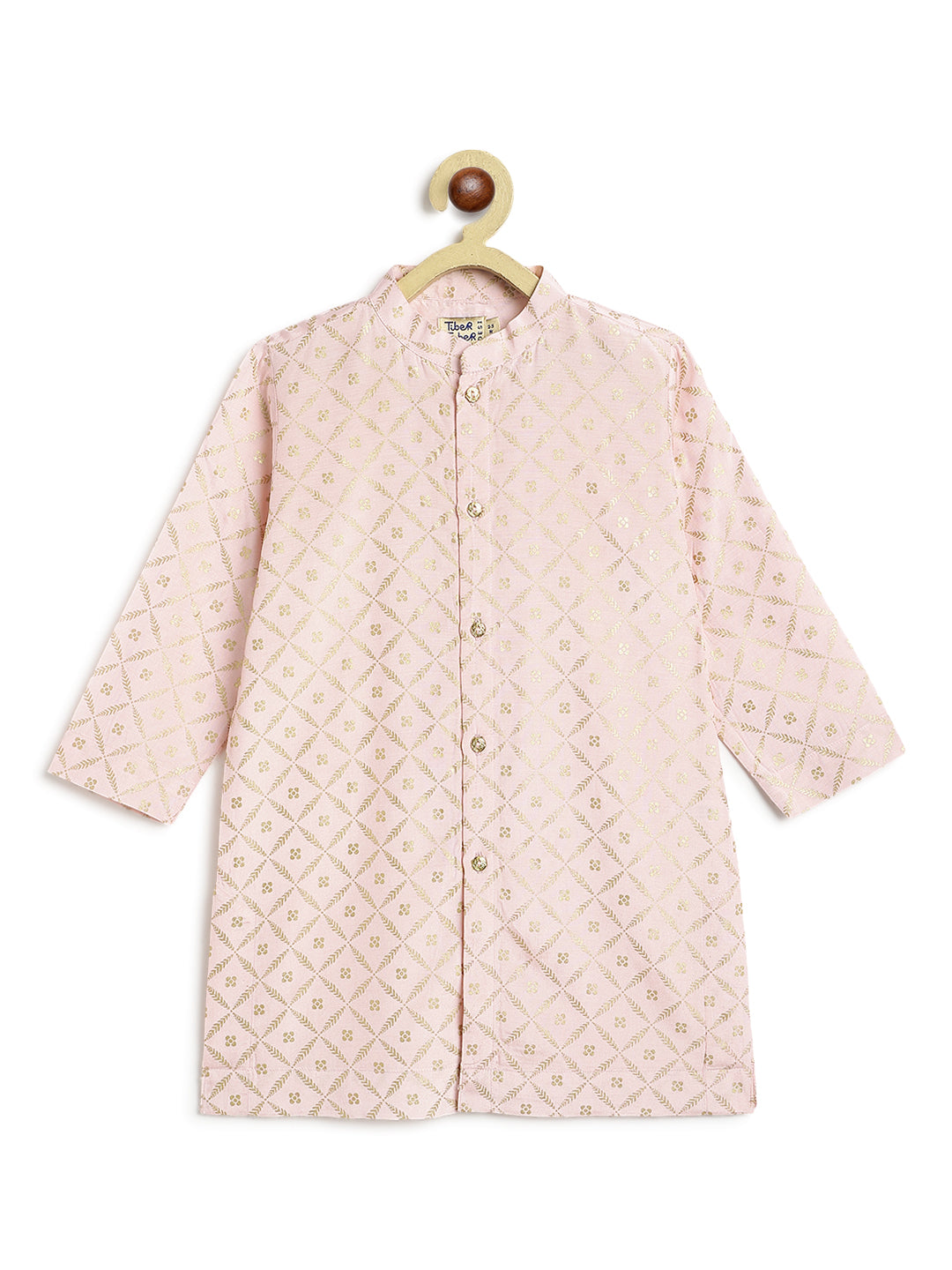 Rajmahal Kurta Set For Boys - Pink