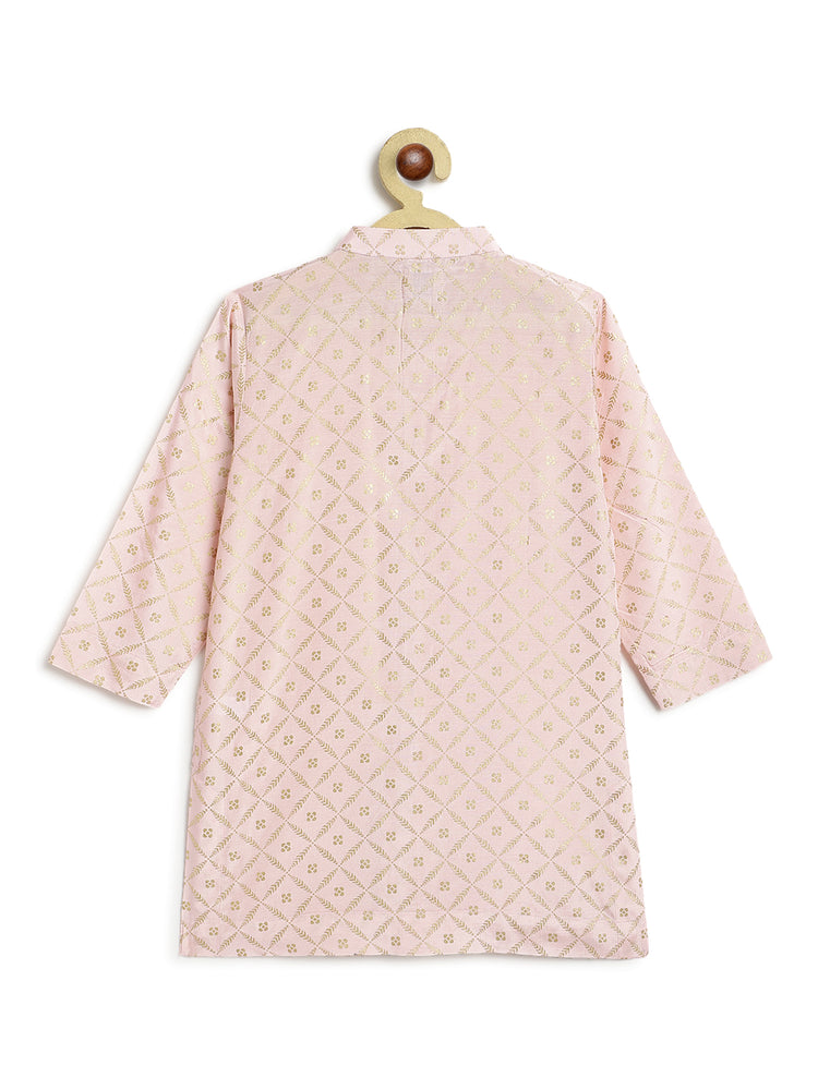 Rajmahal Kurta Set For Boys - Pink