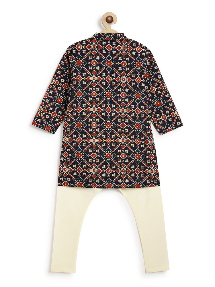 Boy  Patola Print Kurta Set