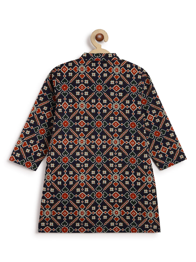 Boy  Patola Print Kurta Set