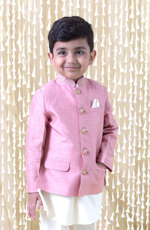 Nazaqat Bandhgala for Boys - Pink
