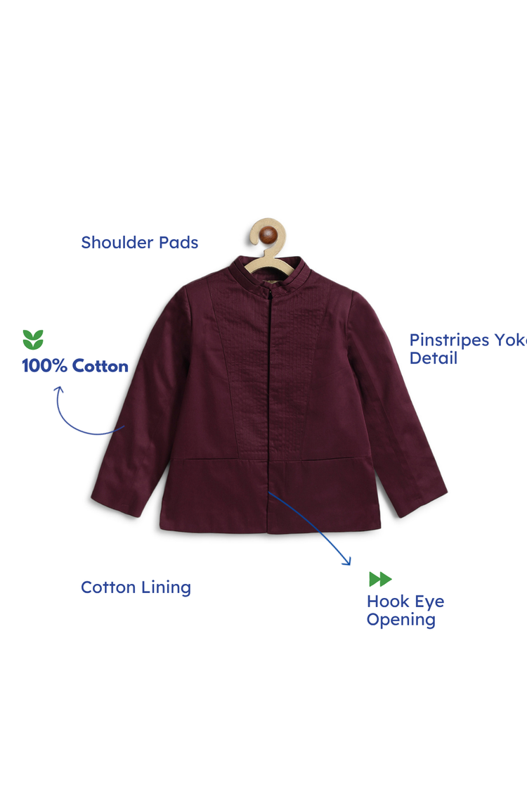 Little Maharaja Bandhgala - Maroon