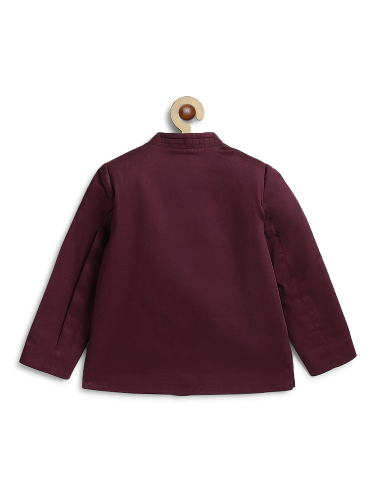 Little Maharaja Bandhgala - Maroon