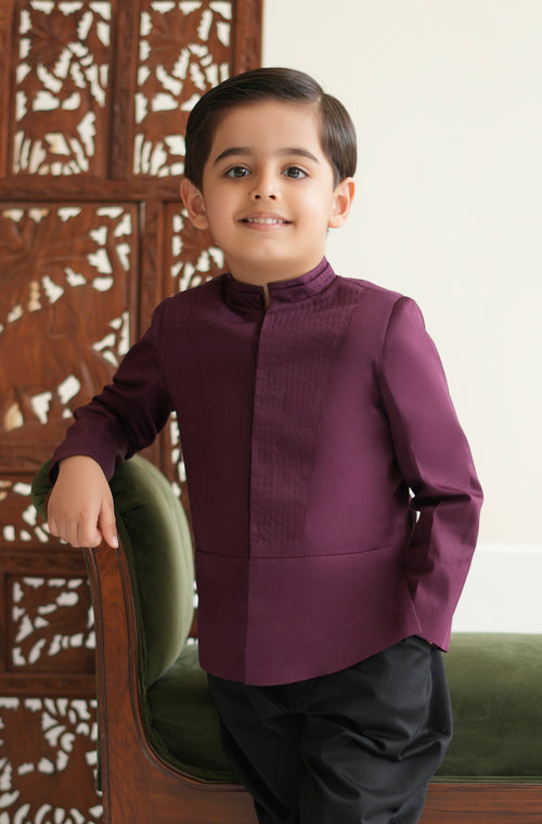 Little Maharaja Bandhgala - Maroon