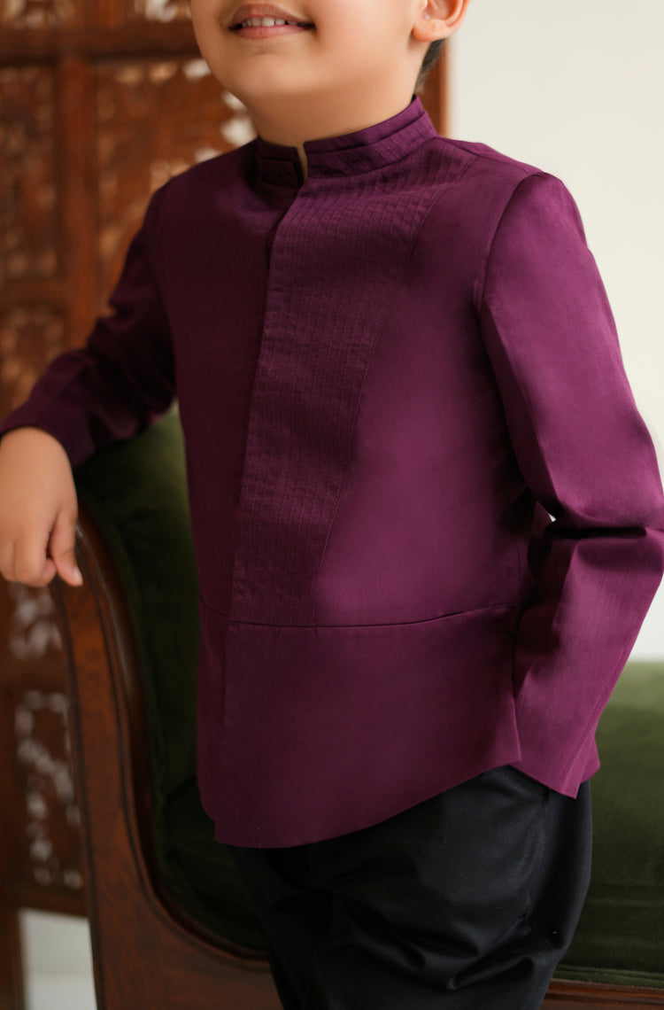 Little Maharaja Bandhgala - Maroon