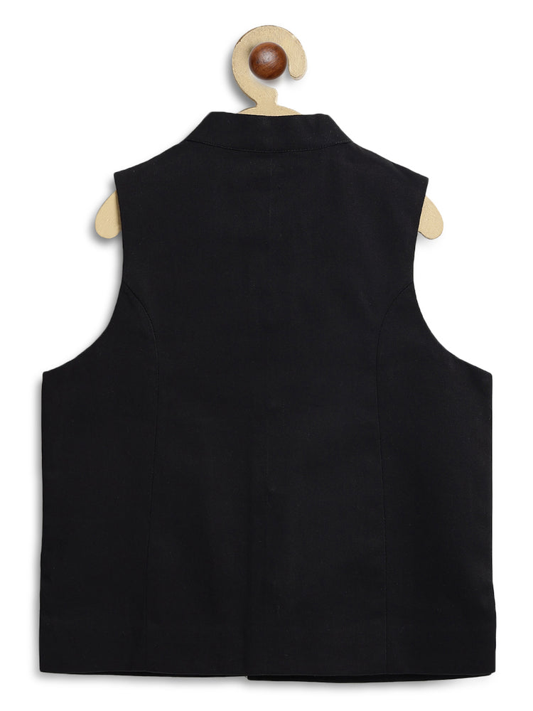 Little Nawab Waistcoat- Black