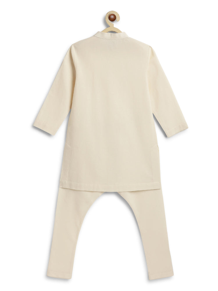 Classic Nawab Kurta Set - Cream