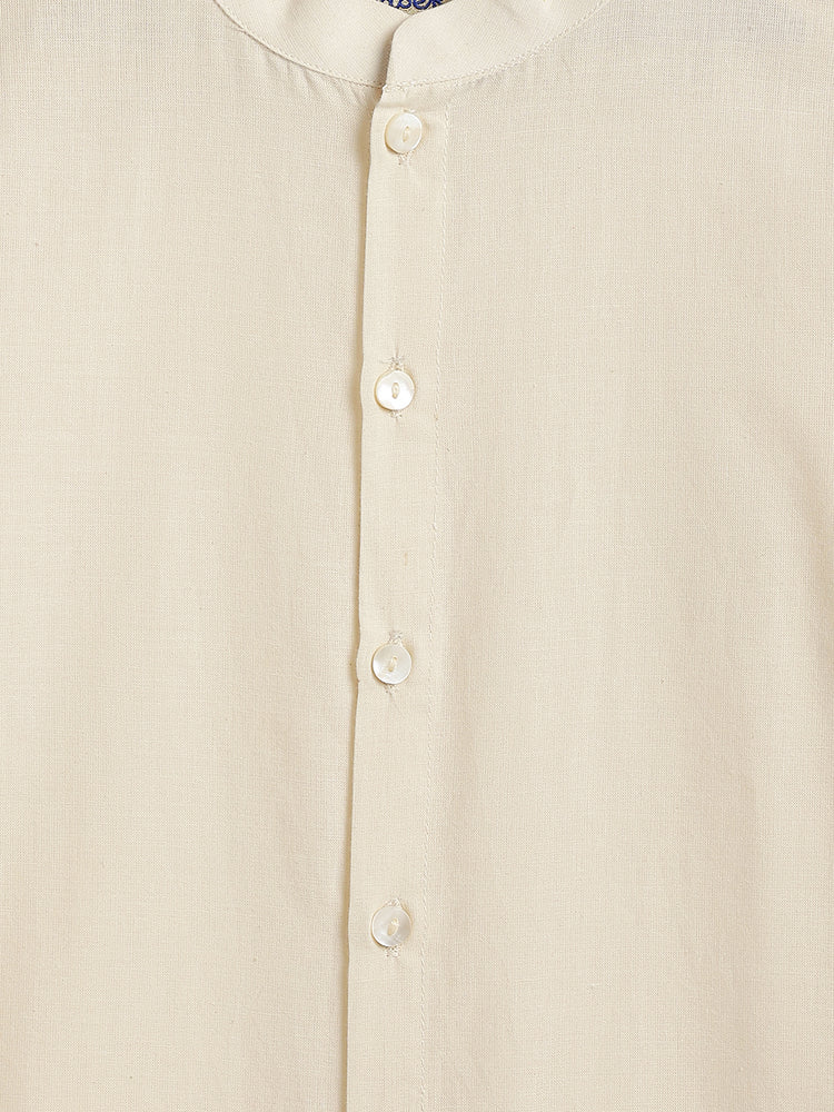 Classic Nawab Kurta Set - Cream