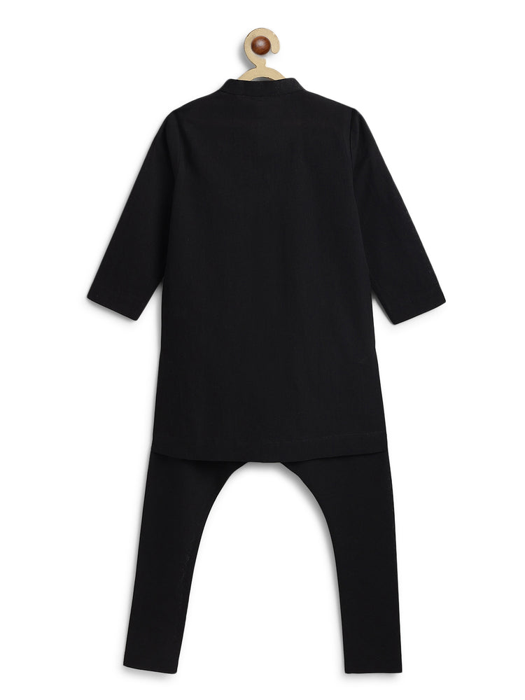 Classic Nawab Kurta Set - Black