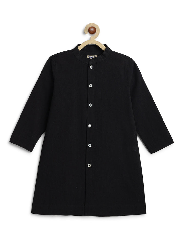 Classic Nawab Kurta Set - Black