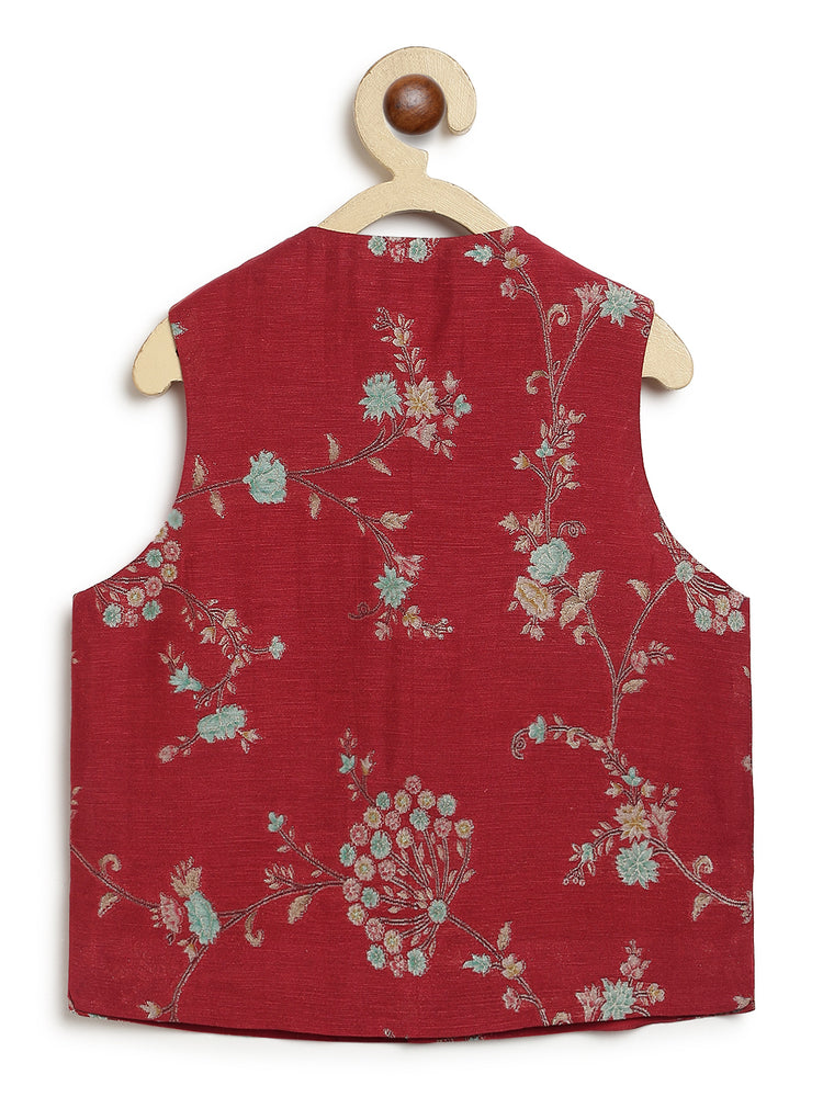 Bagh Bahaar Bundi Jacket - Maroon